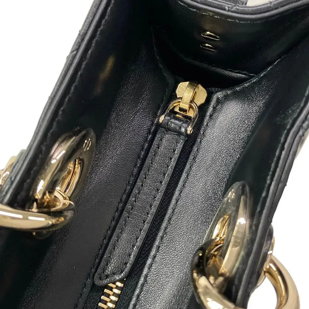 Christian Dior Lady D-Joy Bag Small/Lady D-Joy Handbag Black Gold